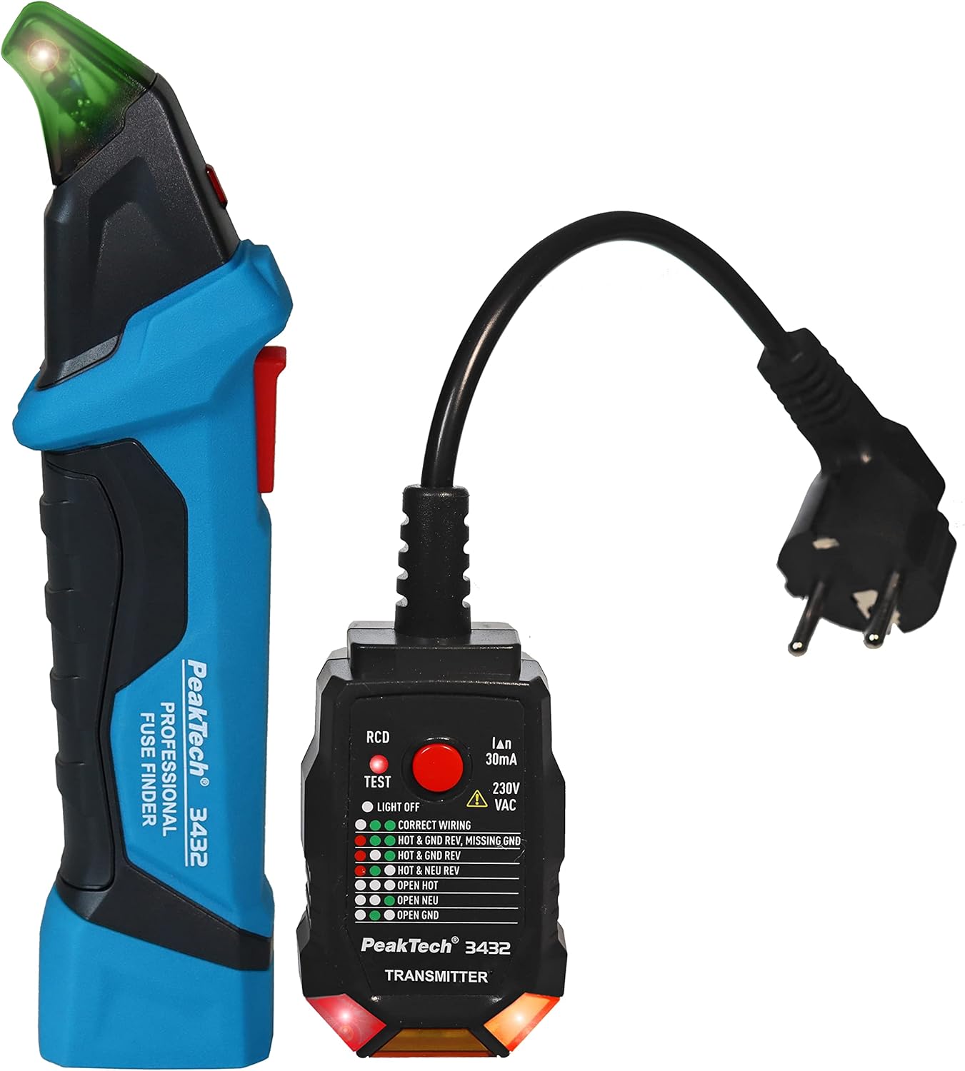 Détecteur de fusibles/circuit électrique avec testeur de prise 230 V
